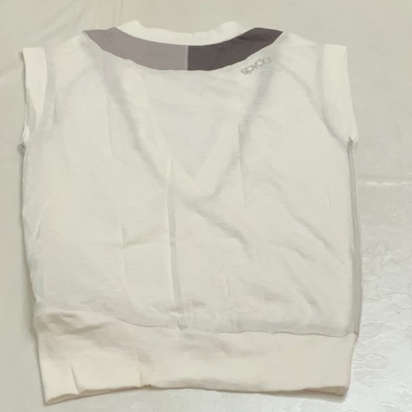 Spyder VNECK SLUB ATHLETIC TOP - White/Grey - Picture 2 of 10